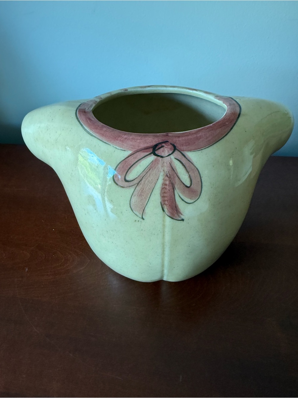 Ceramic Cream and Mauve Bear vintage cookie jar - Picture 5 of 6